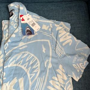 Button down JAWS movie theme short sleeve shirt men’s size 2XL